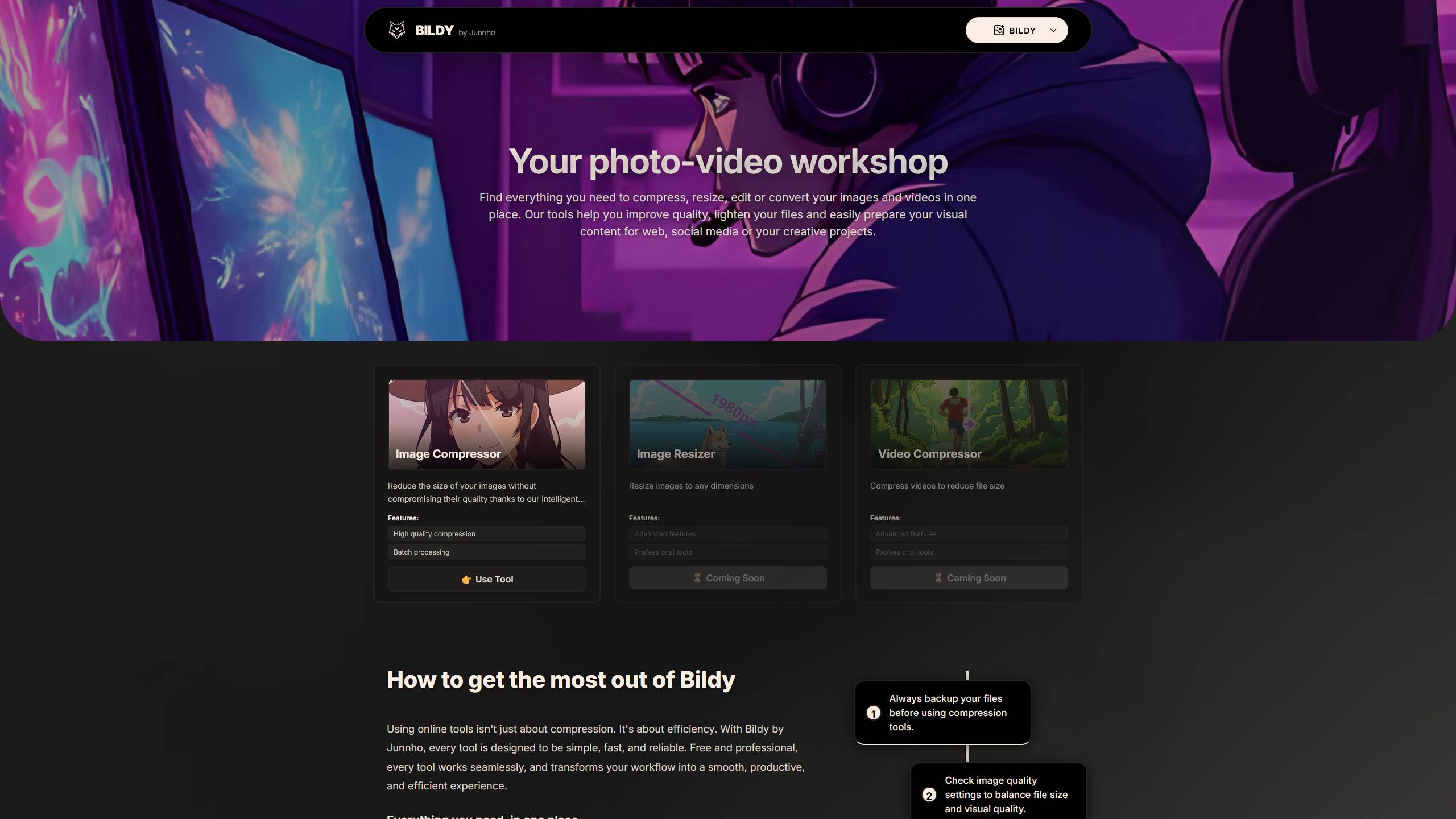 Capture d'écran de Bildy