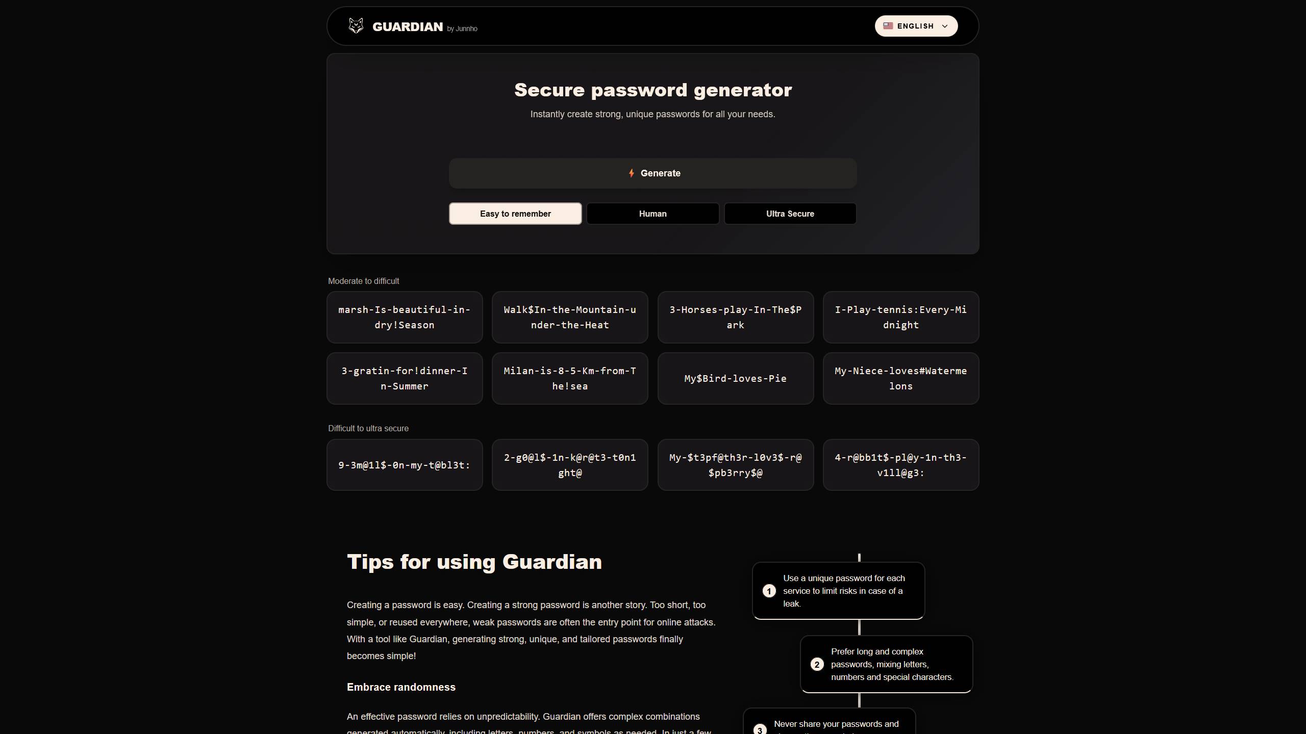 Capture d'écran de Guardian