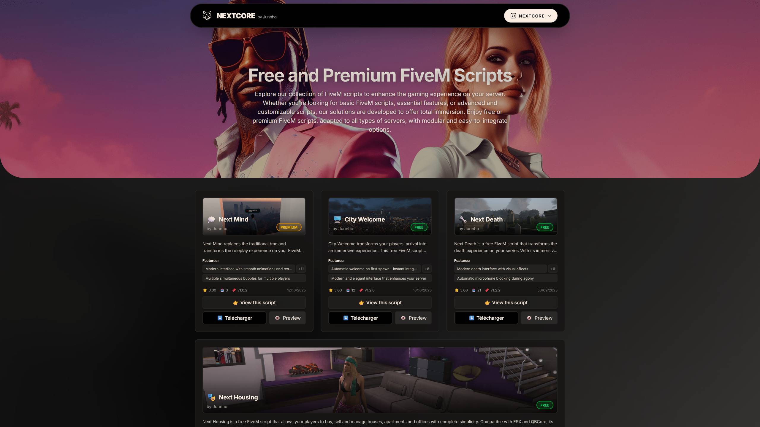 Capture d'écran de NextCore