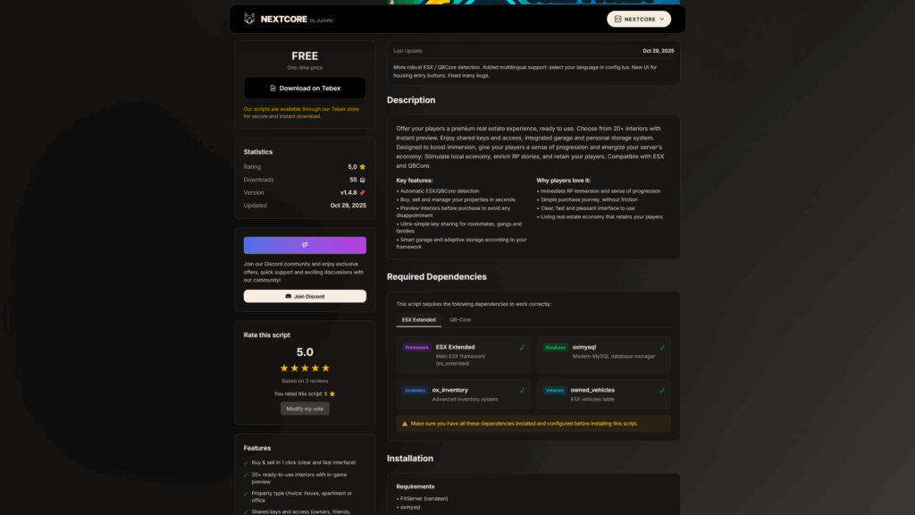 Product page example